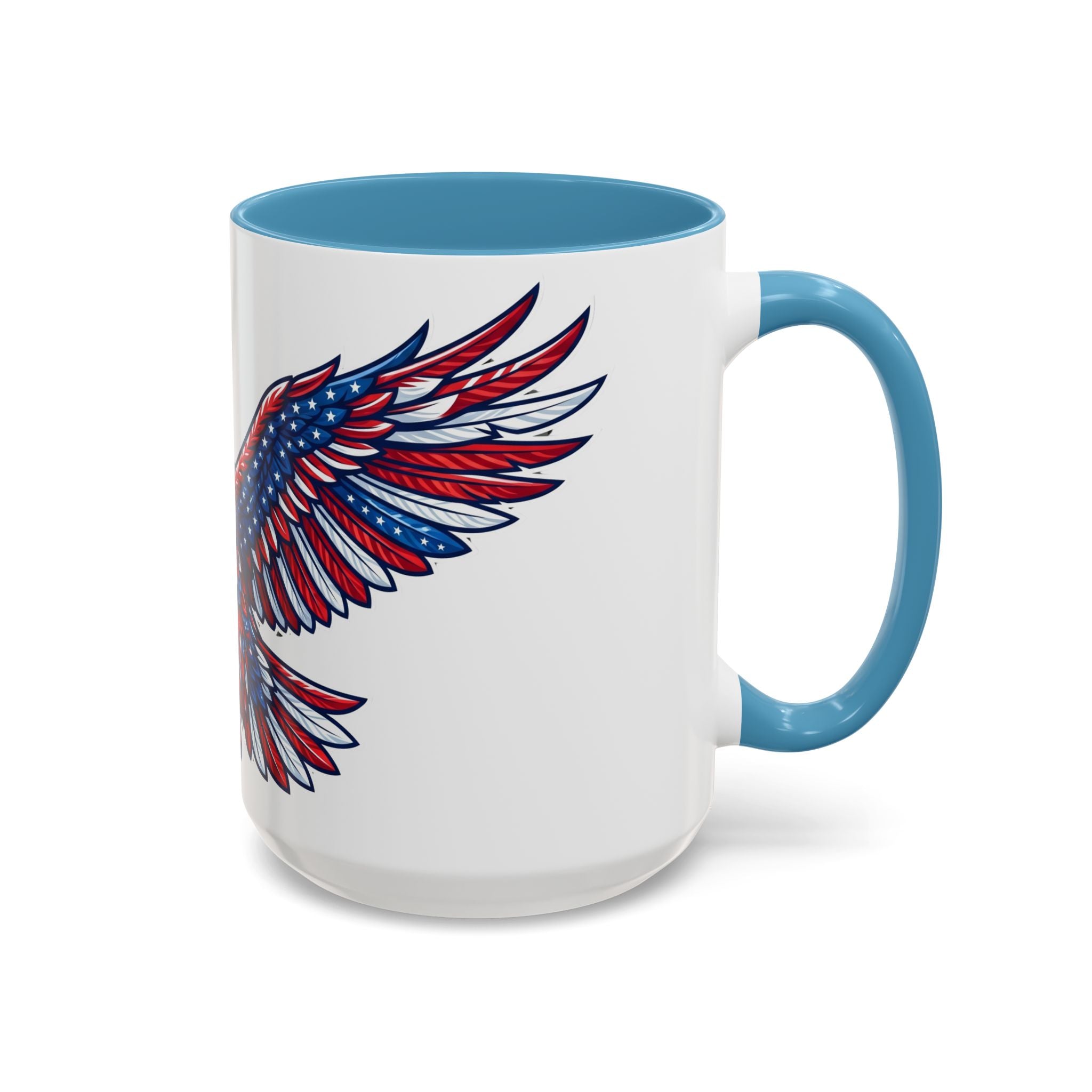 Patriotic Eagle Accent Coffee Mug — Red White & Blue Flying Eagle (11/15oz)