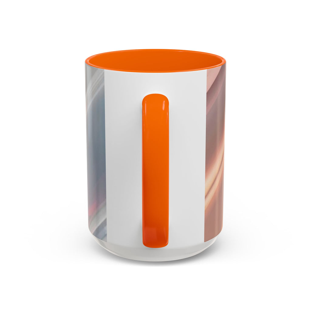 Abstract Peach Swirl Accent Coffee Mug — Modern Aesthetic Ceramic Mug