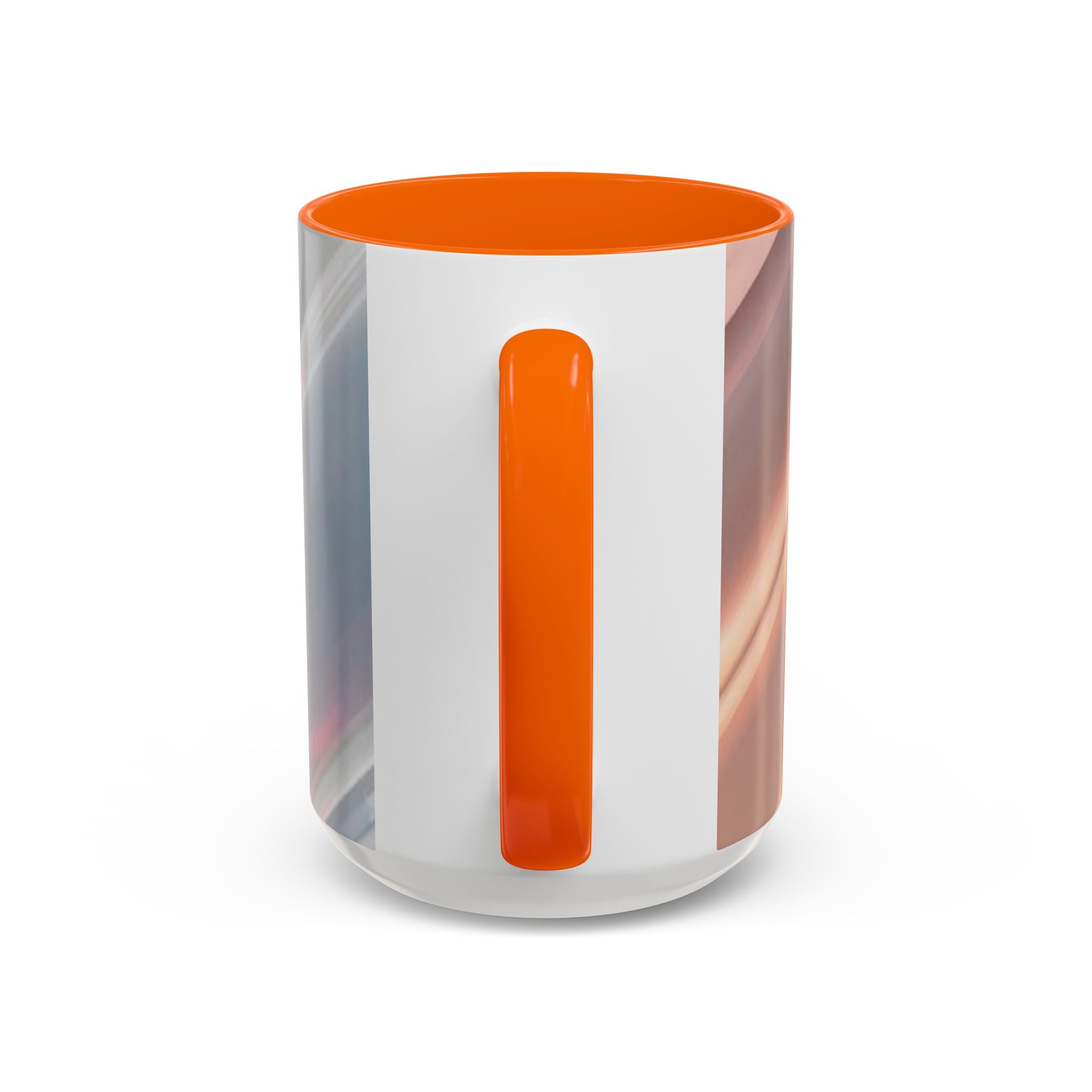 Abstract Peach Swirl Accent Coffee Mug — Modern Aesthetic Ceramic Mug