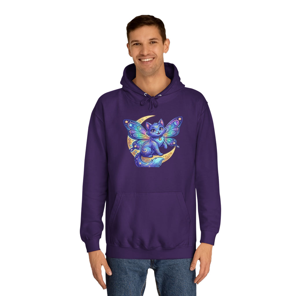 Butterfly Cat Hoodie — Cosmic Purple Kitty Graphic Pullover