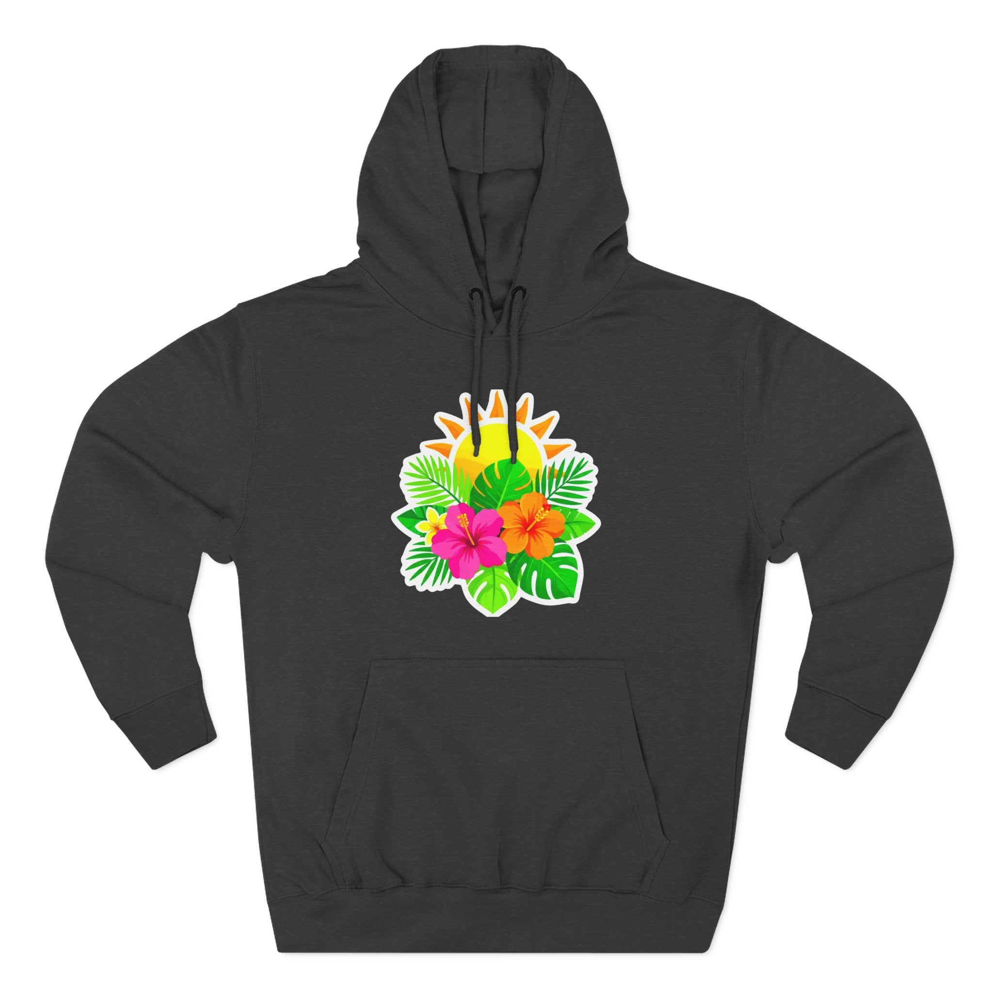 Tropical Hibiscus Hoodie — Sun & Palm Floral Pullover