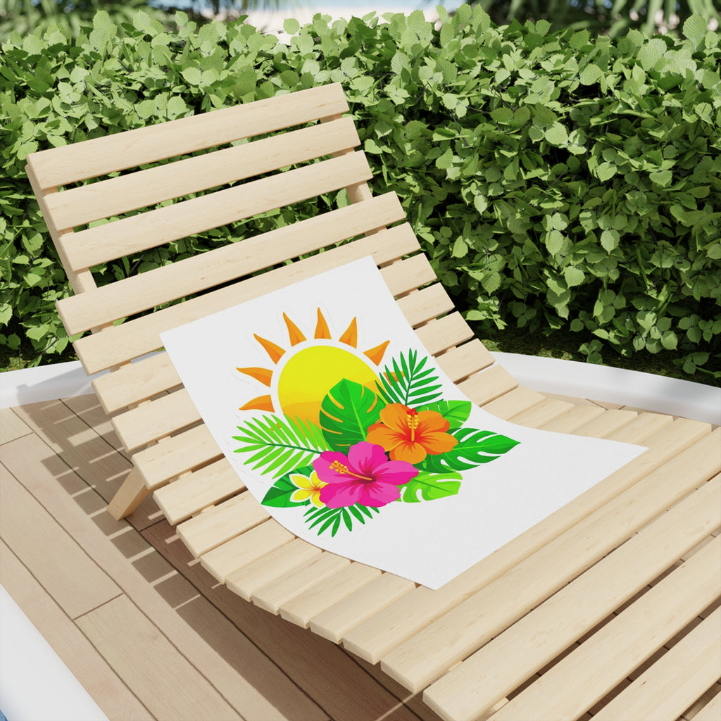 Tropical Hibiscus Sun Beach Towel