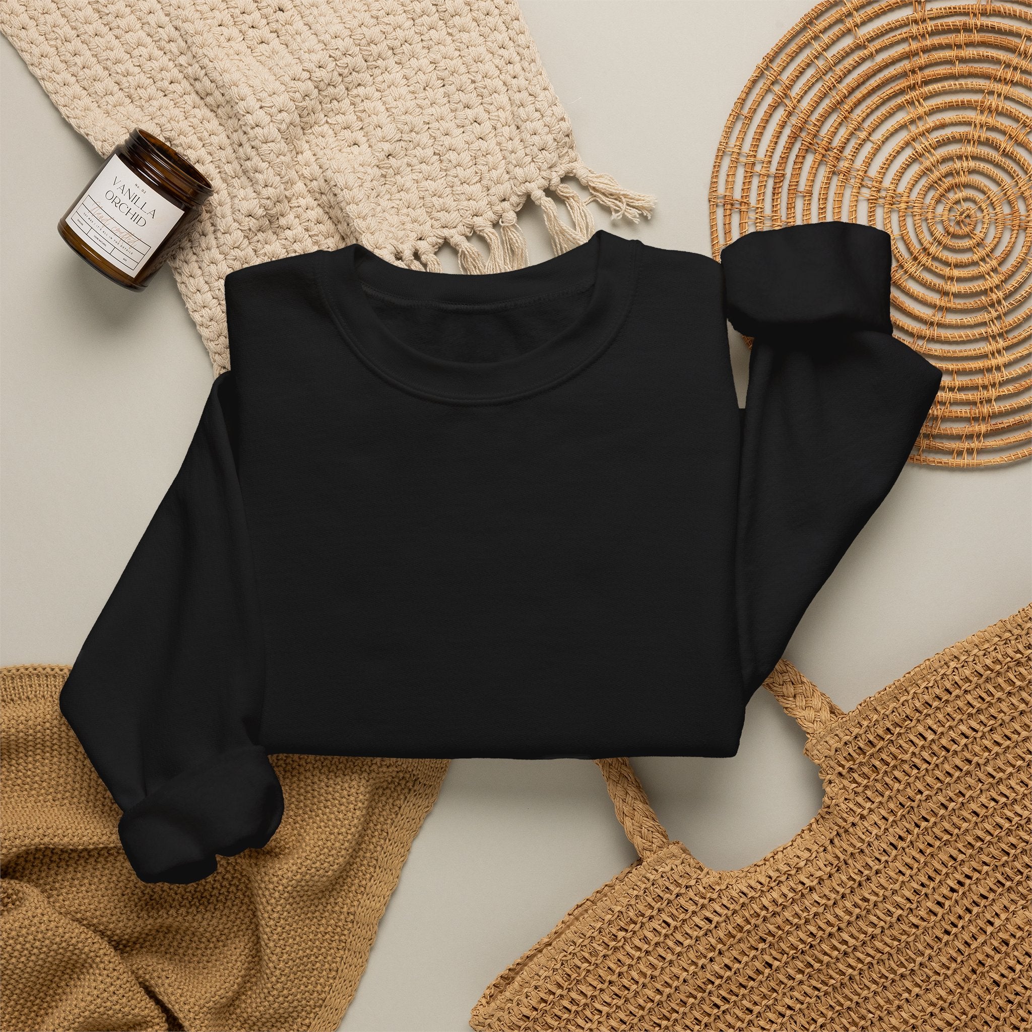 Crewneck Sweatshirt — Back Graphic Positive Notes Design ("A Place For Everyone Here")