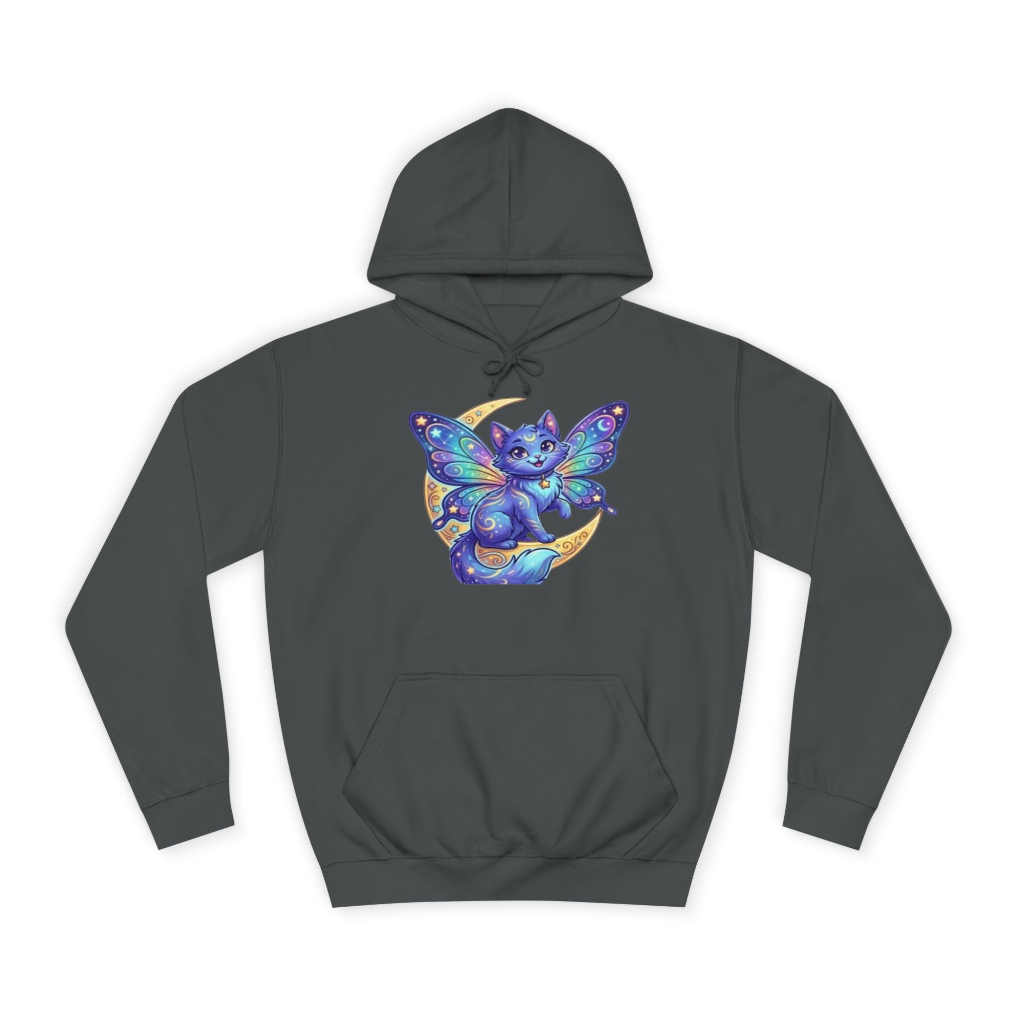 Butterfly Cat Hoodie — Cosmic Purple Kitty Graphic Pullover