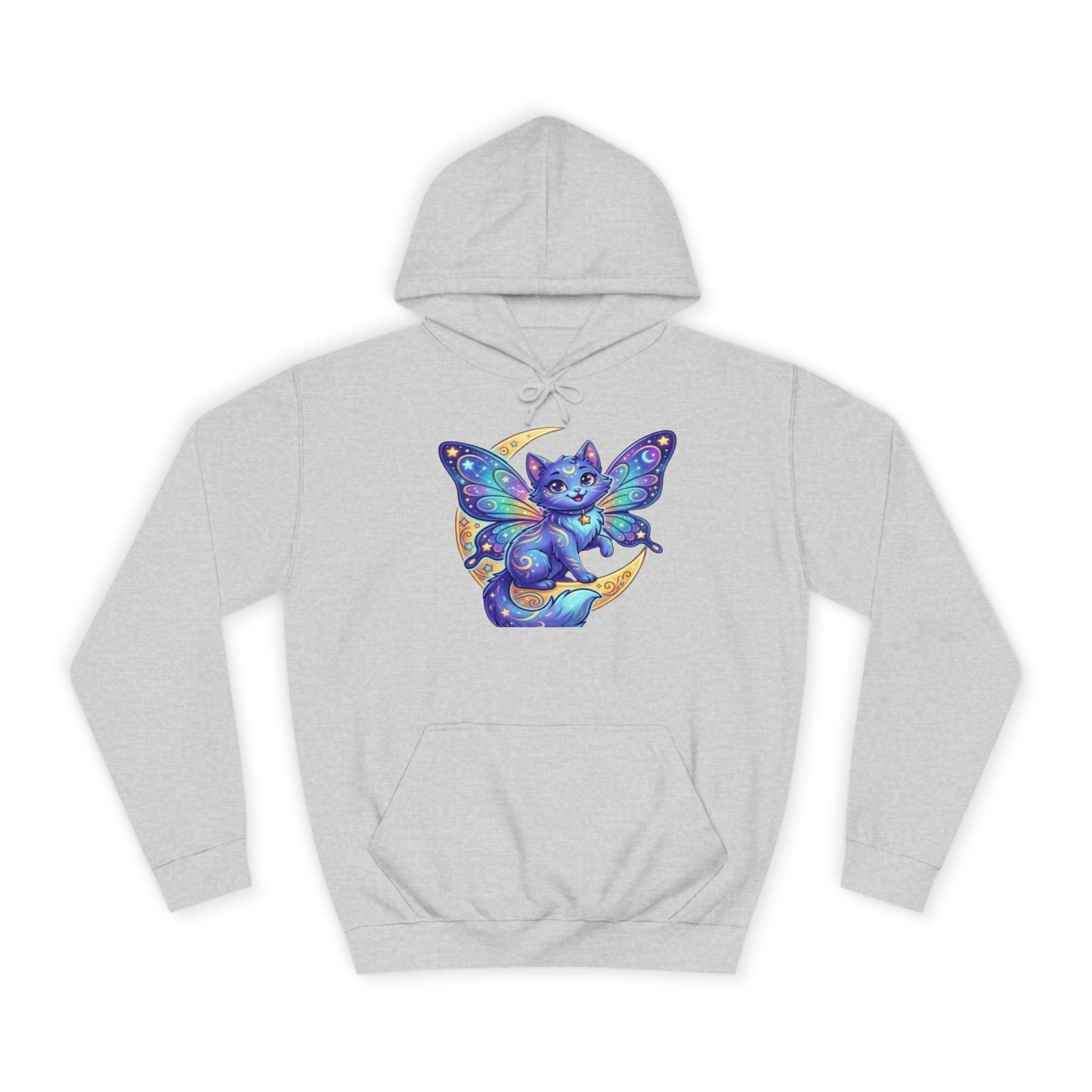 Butterfly Cat Hoodie — Cosmic Purple Kitty Graphic Pullover