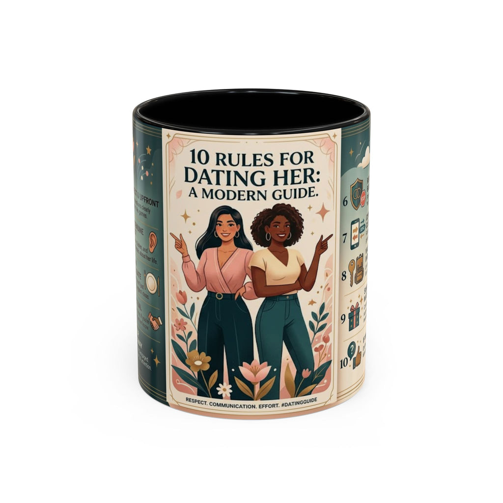 Coffee Mug - “10 Rules for Dating Her: A Modern Guide” Accent Ceramic Mug