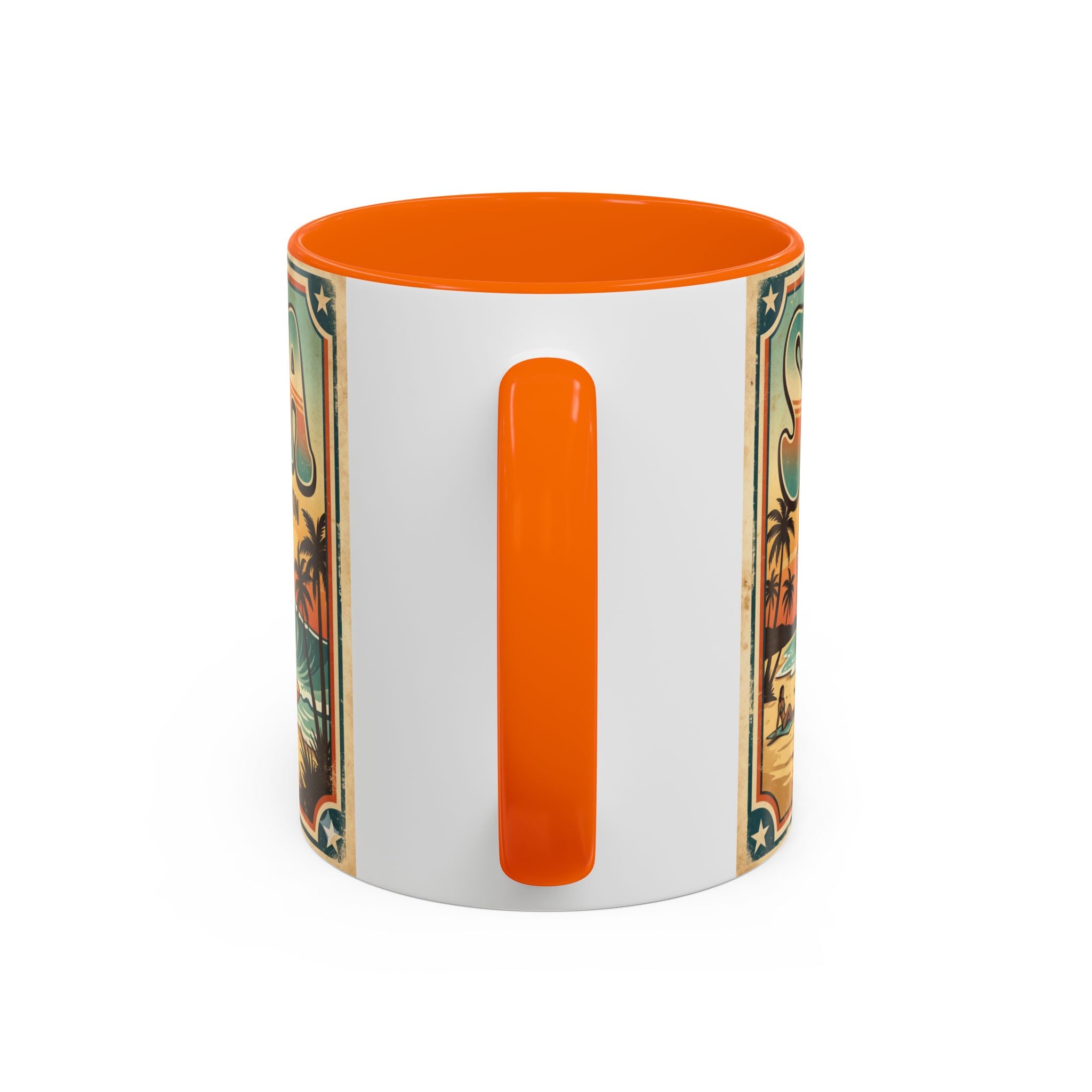 Surfing USA Coffee Mug — Retro Beach Vintage Surfboard Sunset Design