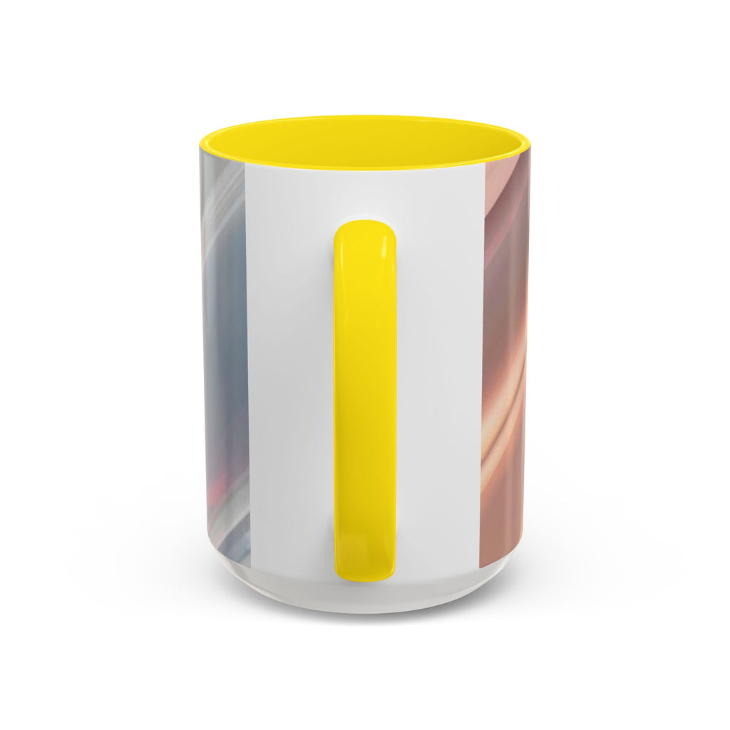 Abstract Peach Swirl Accent Coffee Mug — Modern Aesthetic Ceramic Mug