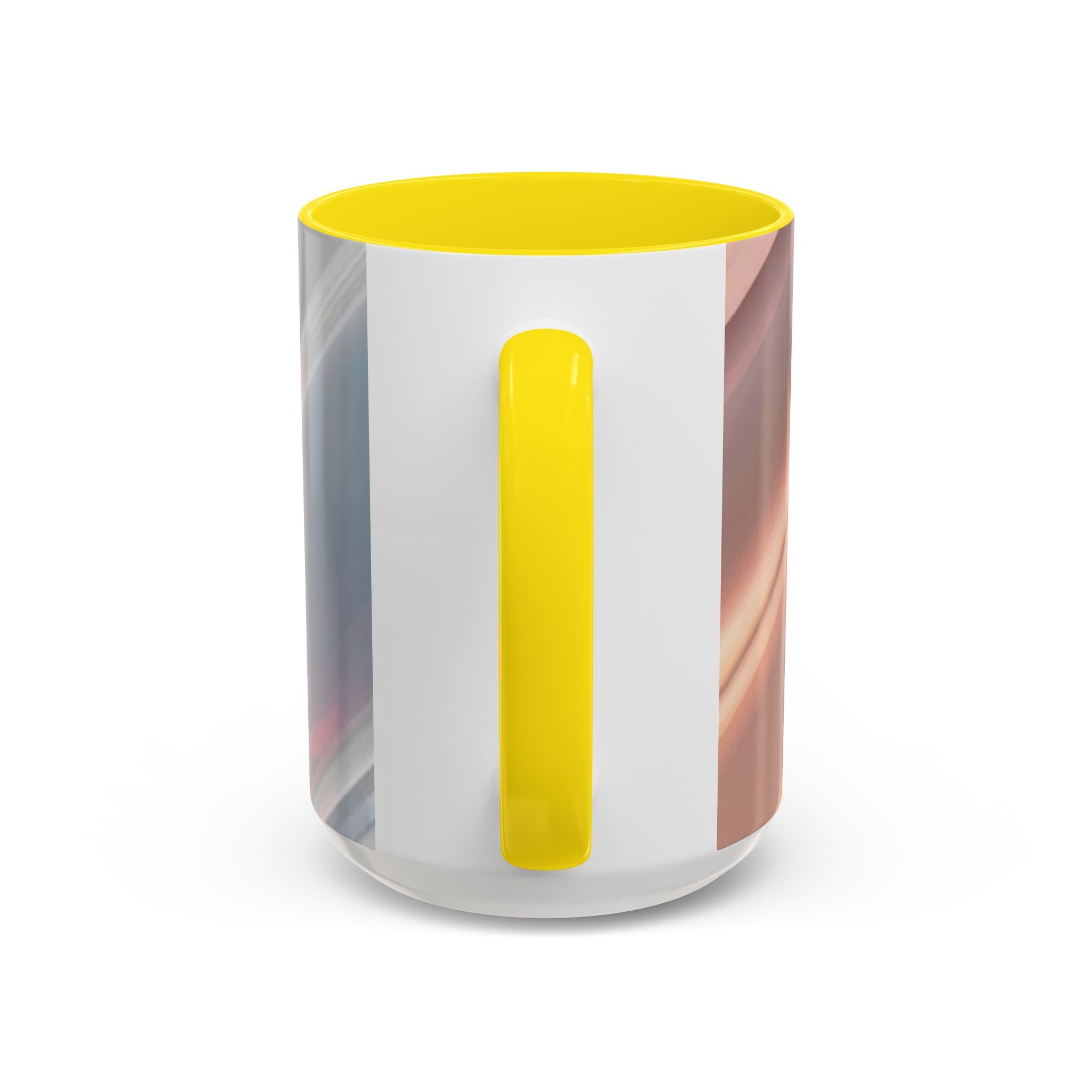 Abstract Peach Swirl Accent Coffee Mug — Modern Aesthetic Ceramic Mug