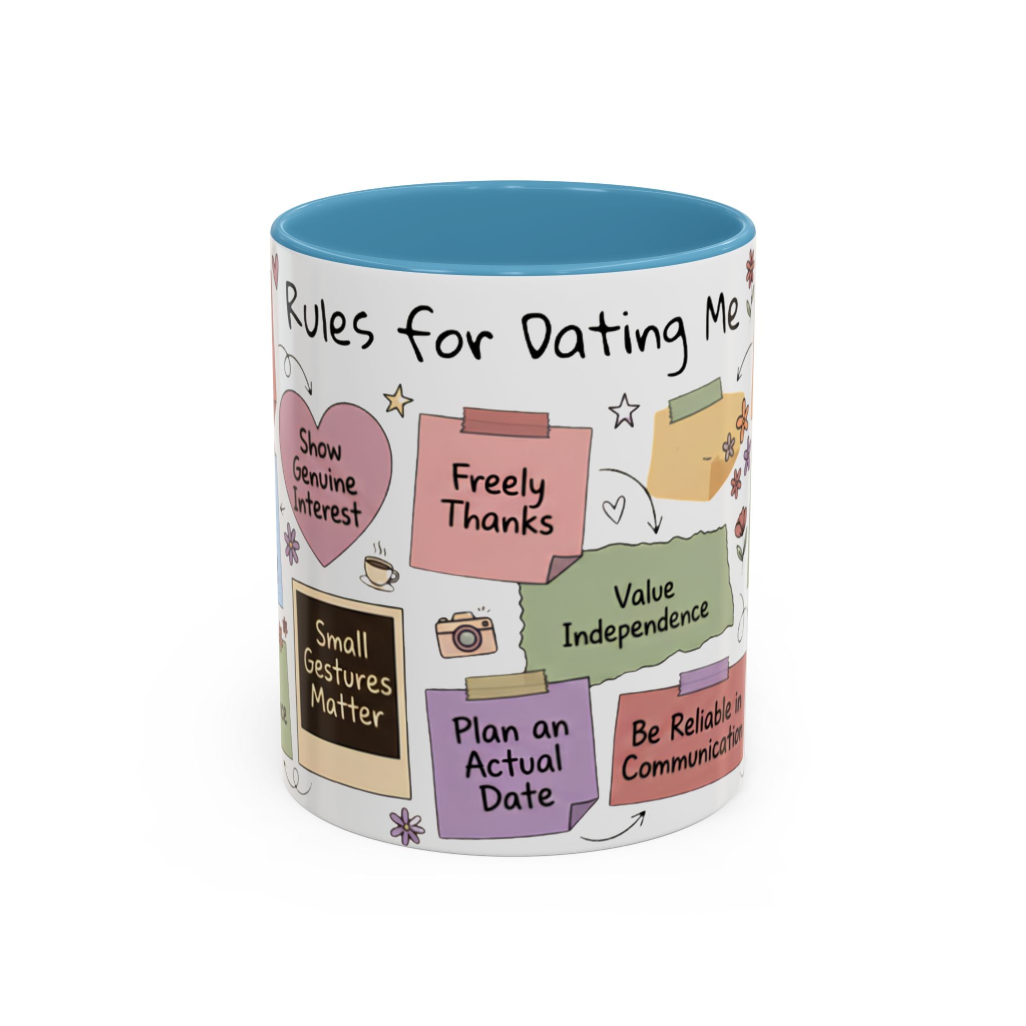 Coffee Mug — 'Rules for Dating Me' Cute Advice Graphic Mug (11/15oz)