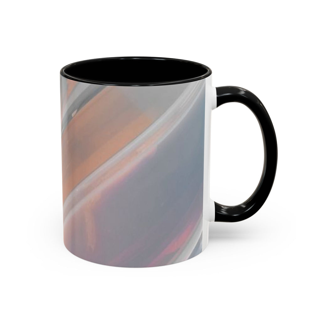 Abstract Peach Swirl Accent Coffee Mug — Modern Aesthetic Ceramic Mug