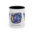 Cosmic Kitty Accent Coffee Mug — Magical Moon & Planets Cat Design (11/15oz)