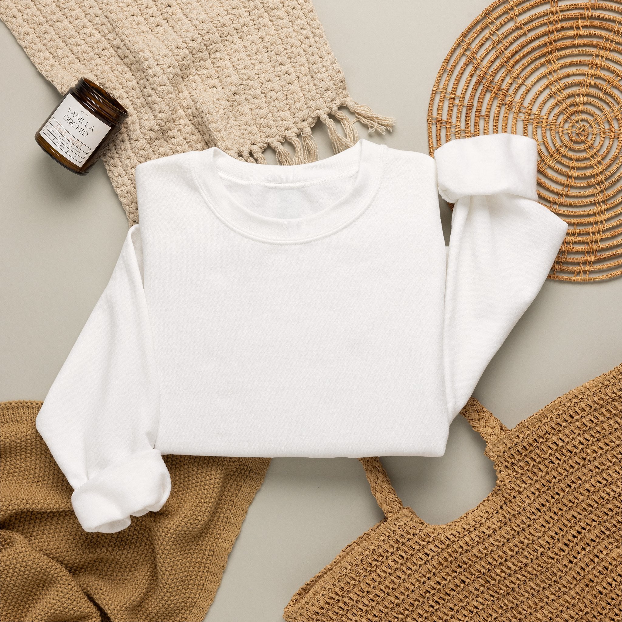 Crewneck Sweatshirt — Back Graphic Positive Notes Design ("A Place For Everyone Here")