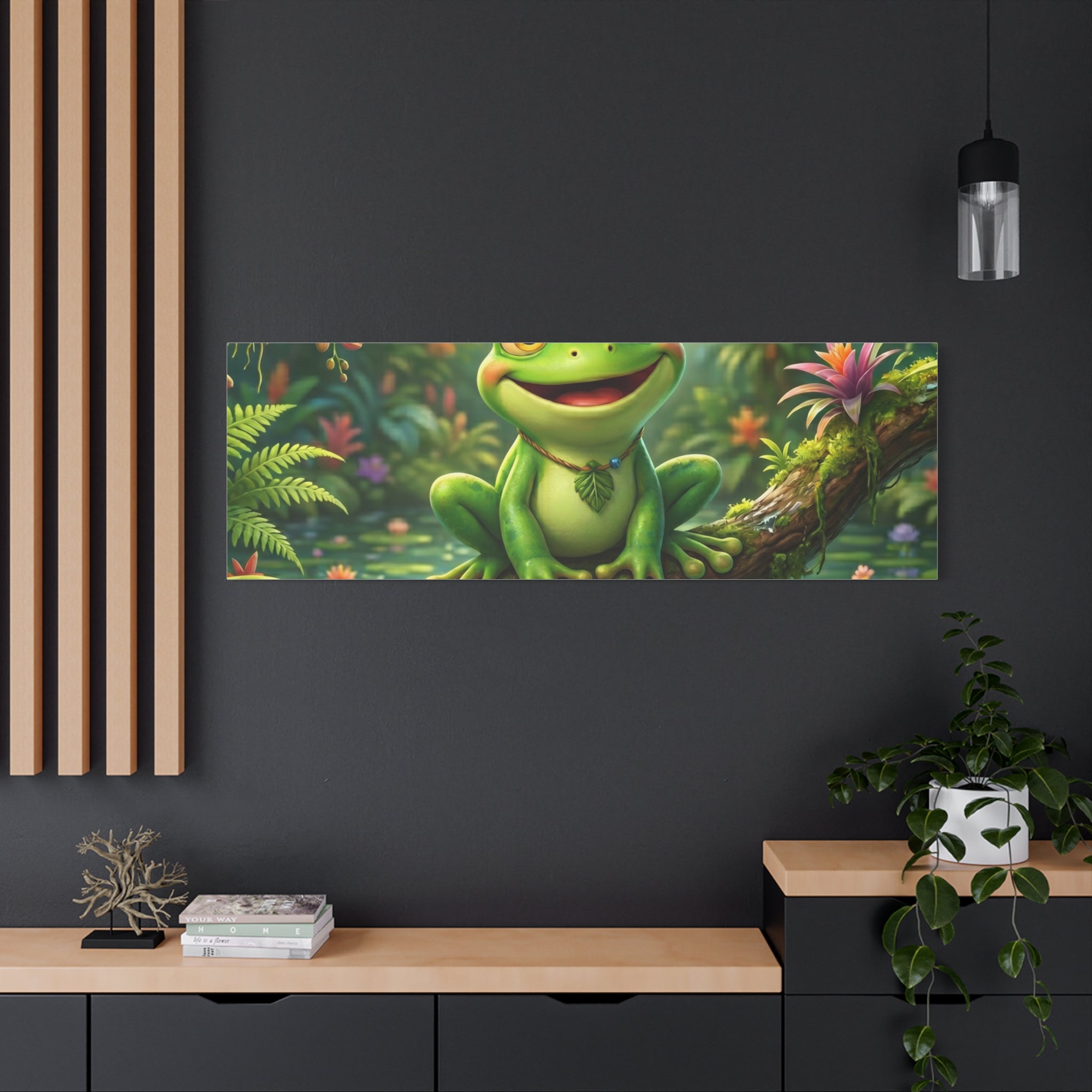 Just Frog It Canvas Wall Art — "Fully Rely on God" Inspirational Frog Print