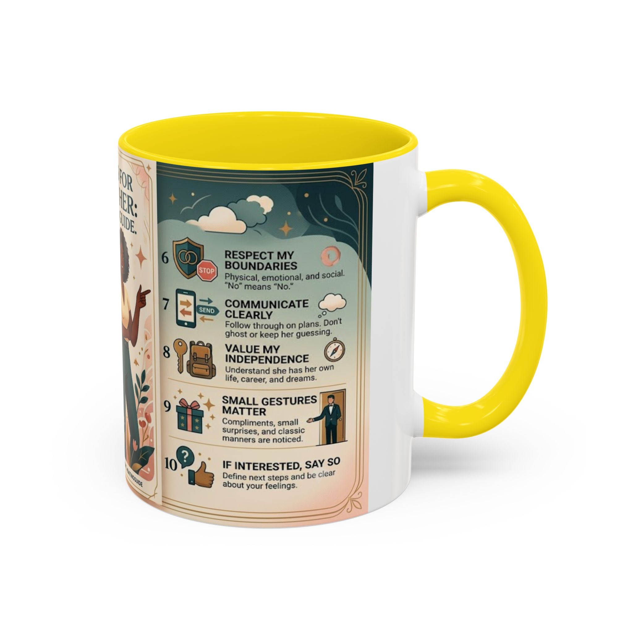 Coffee Mug - “10 Rules for Dating Her: A Modern Guide” Accent Ceramic Mug