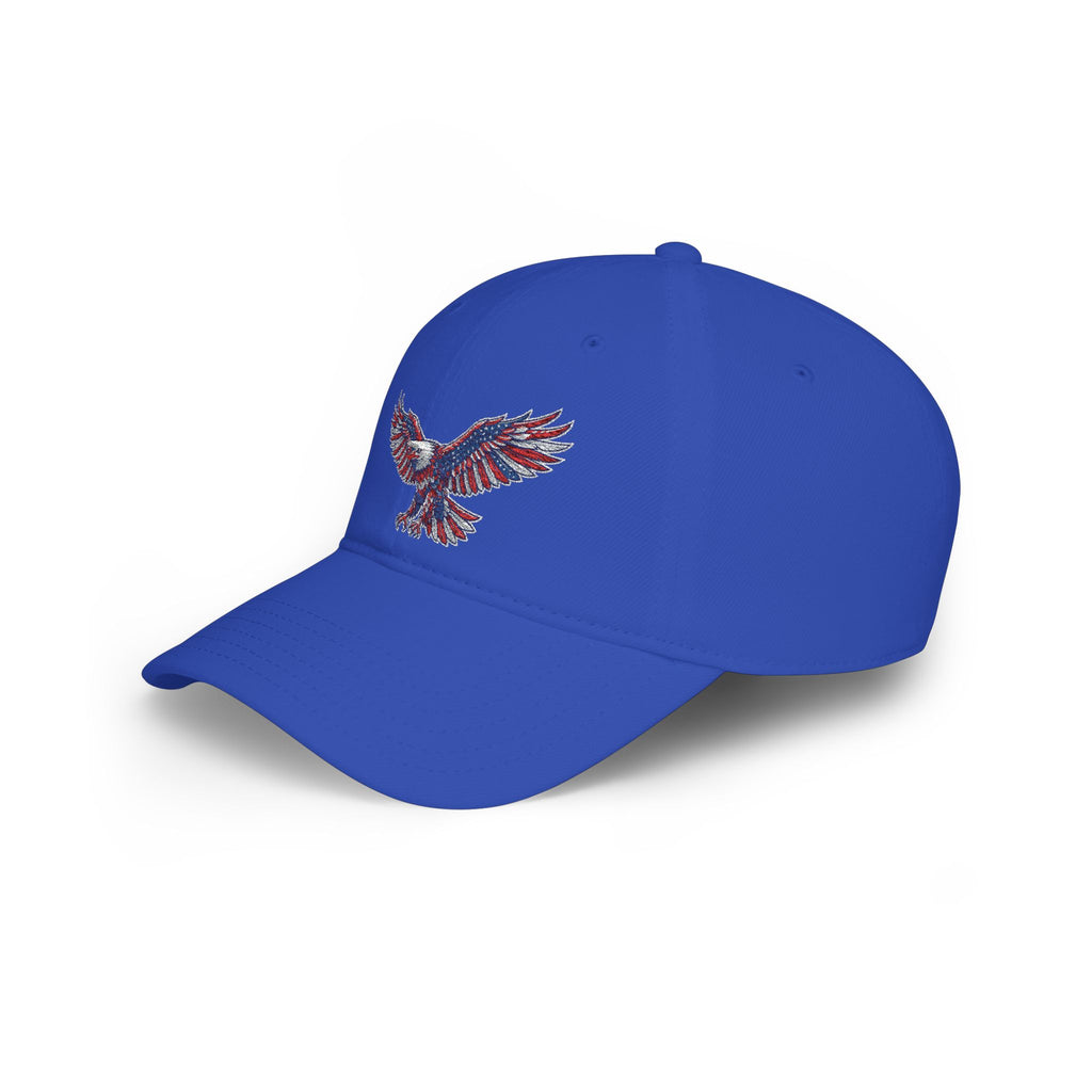 Patriotic Eagle Baseball Cap — American Flag Embroidered Red Low-Profile Hat