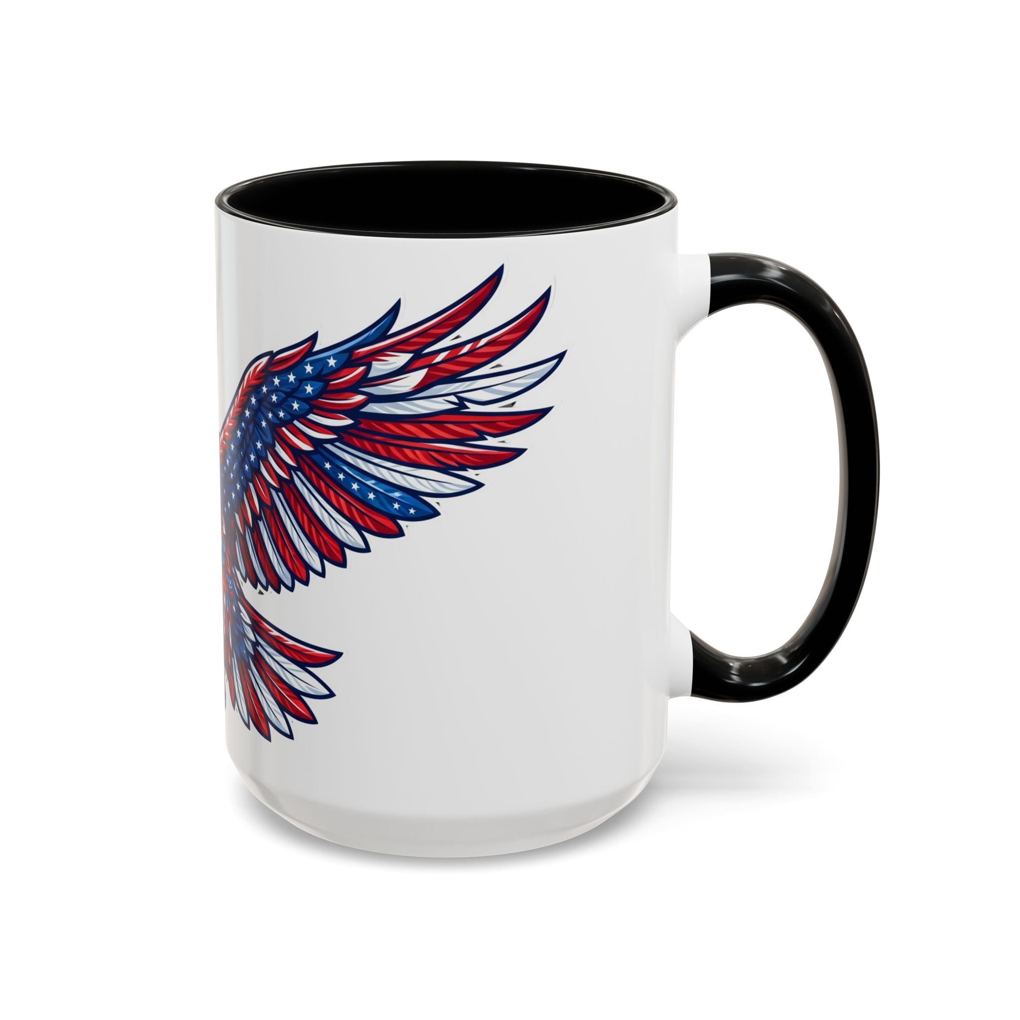 Patriotic Eagle Accent Coffee Mug — Red White & Blue Flying Eagle (11/15oz)