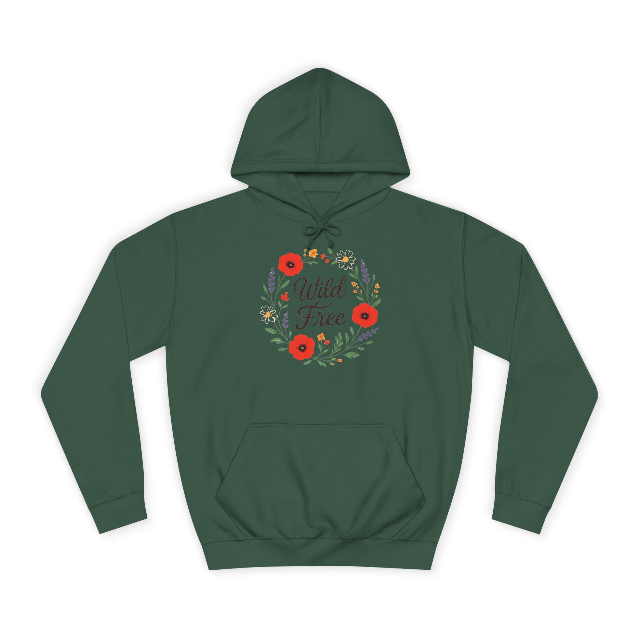 Wild & Free Floral Hoodie — Women's Boho Inspirational Sweatshirt