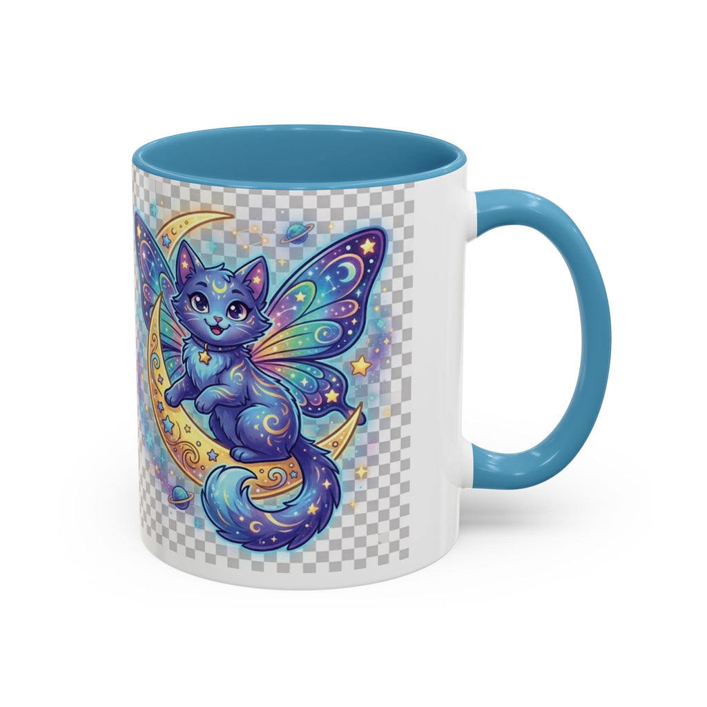 Magic Moon Cat Accent Mug — Cute Fantasy Butterfly Kitty Coffee Cup (11/15oz)