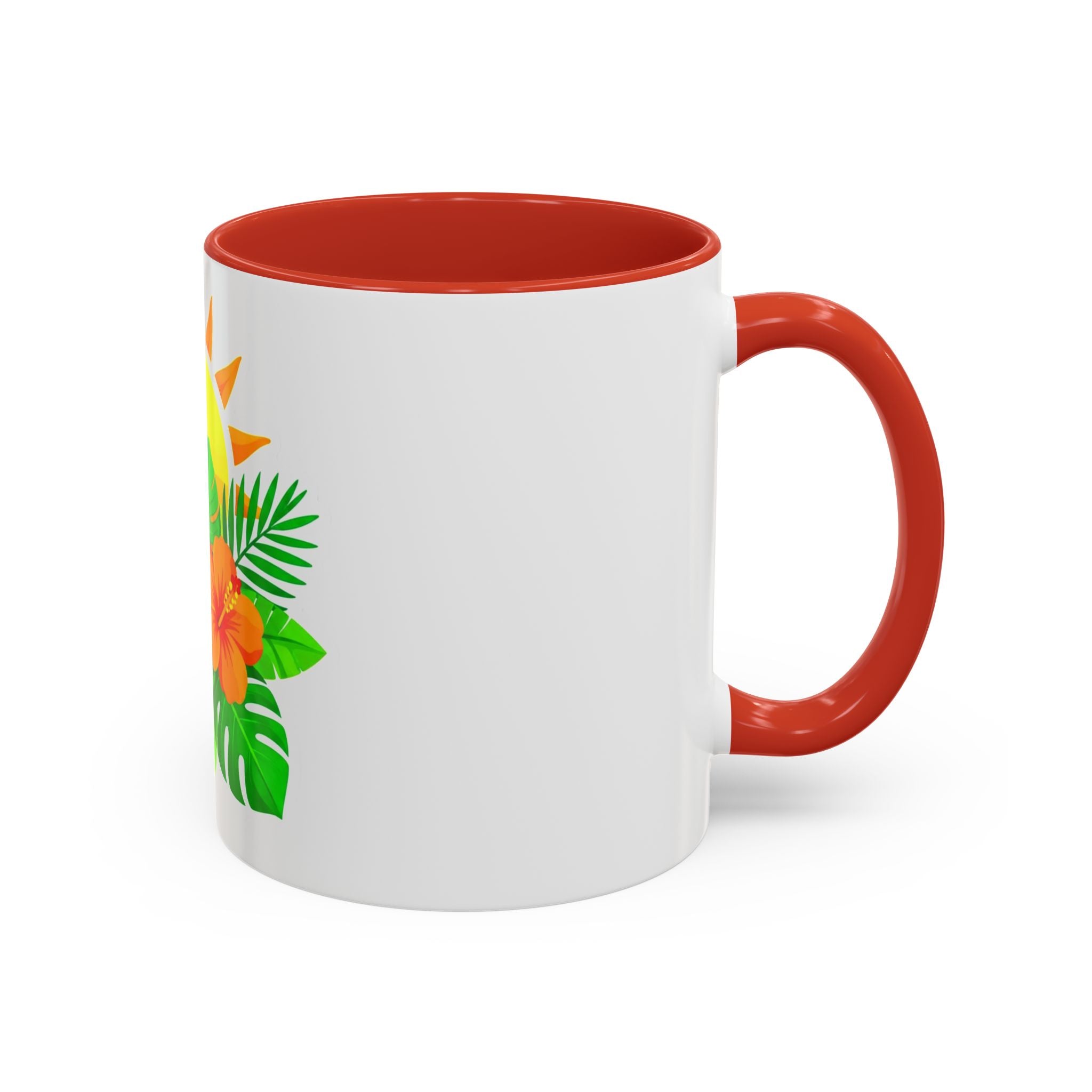 Tropical Sunrise Coffee Mug — Hibiscus Floral Travel Coffee Cup (11/15oz)