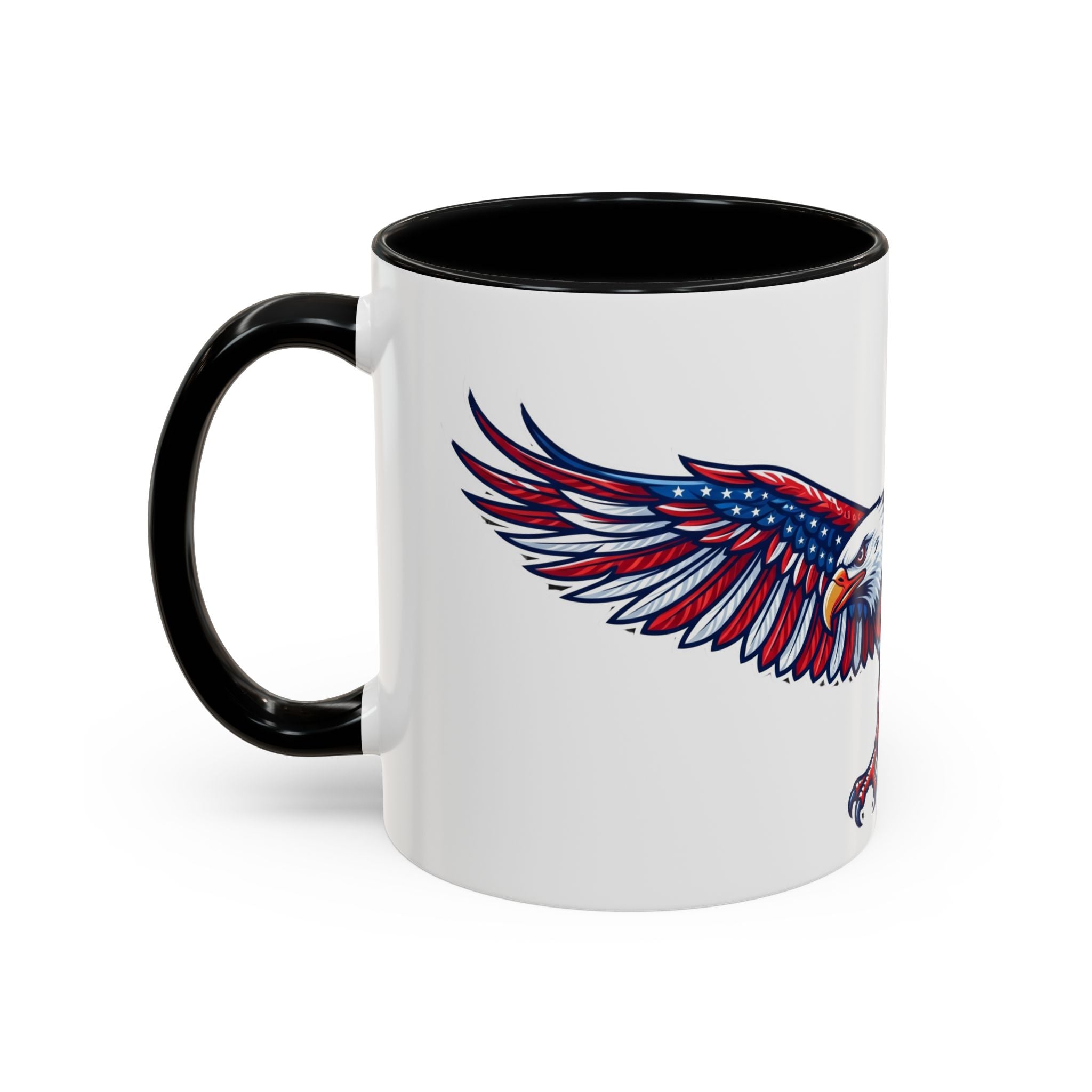 Patriotic Eagle Accent Coffee Mug — Red White & Blue Flying Eagle (11/15oz)