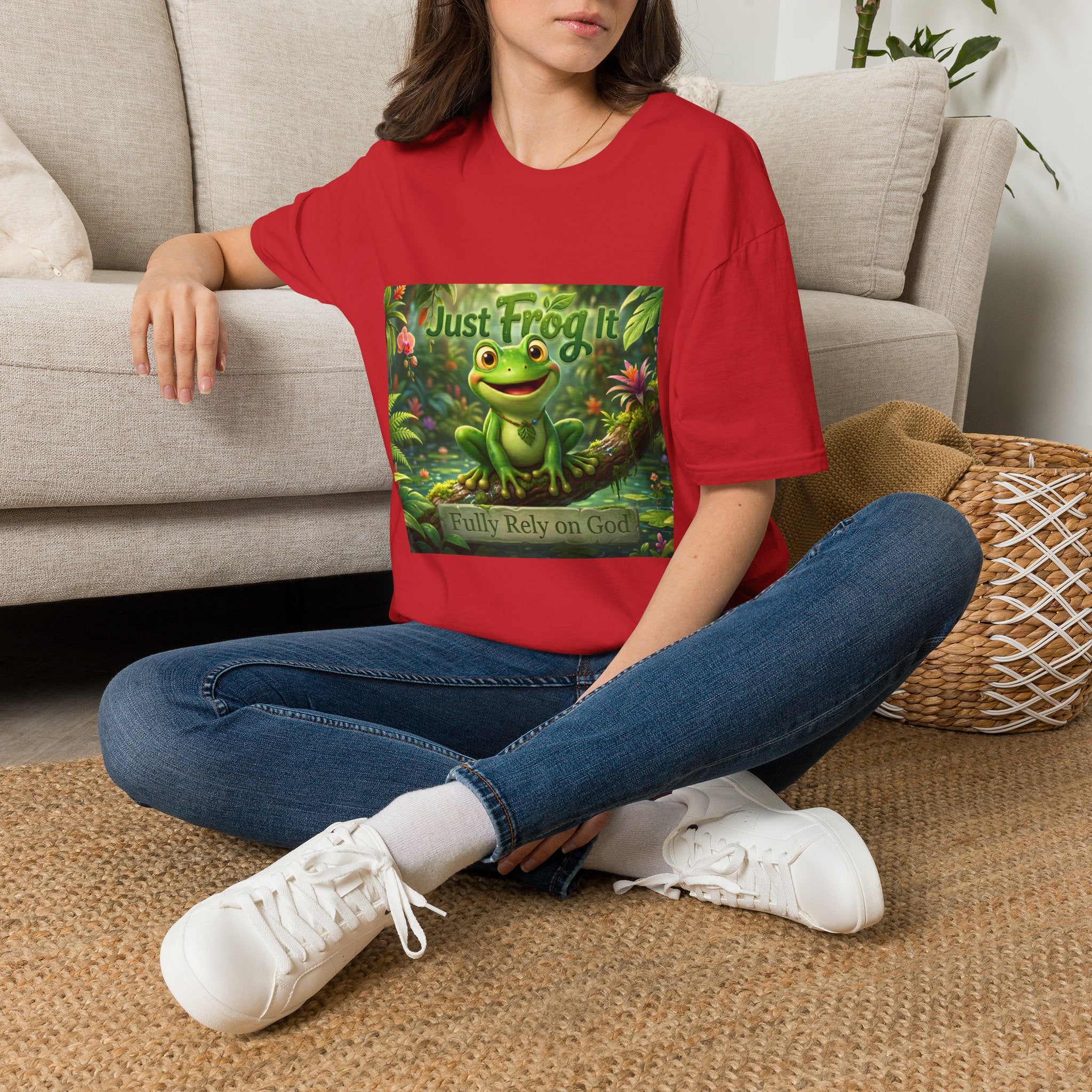 Just Frog It T-Shirt — Cute Frog Graphic Tee ("Just Frog It")