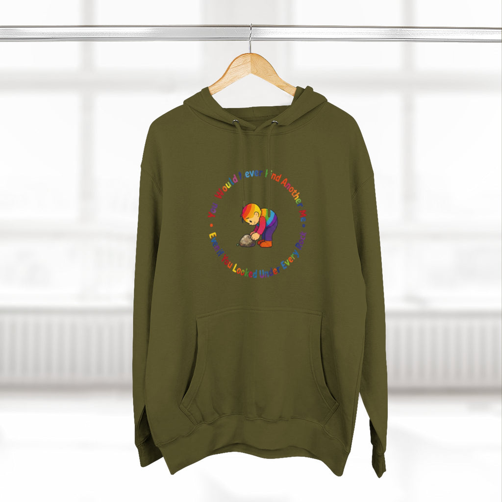 Rainbow Sloth Hoodie — “If You Wouldn’t Find Anyone, You’d Be Looked Under Every Rock” Cozy Graphic Pullover