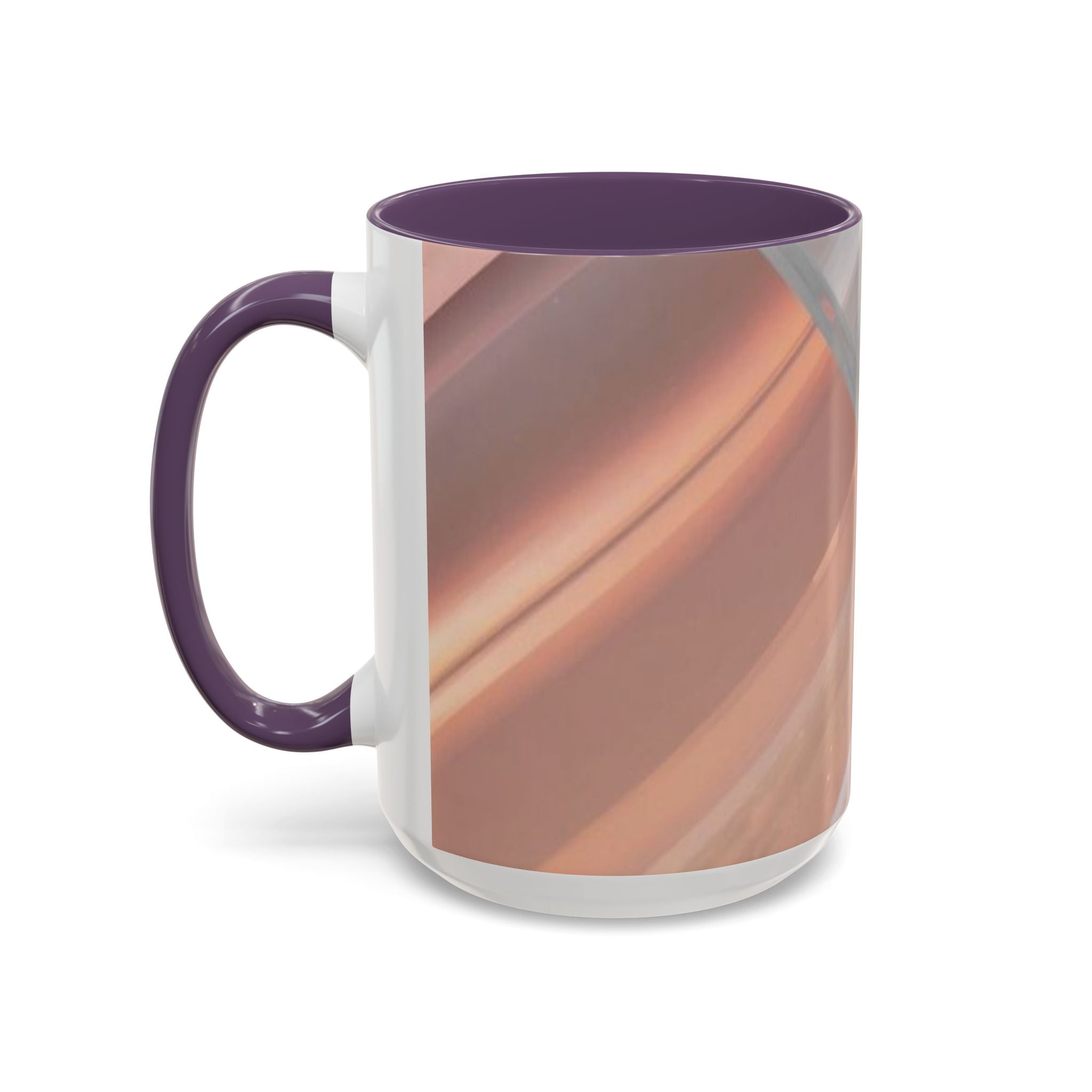 Abstract Peach Swirl Accent Coffee Mug — Modern Aesthetic Ceramic Mug