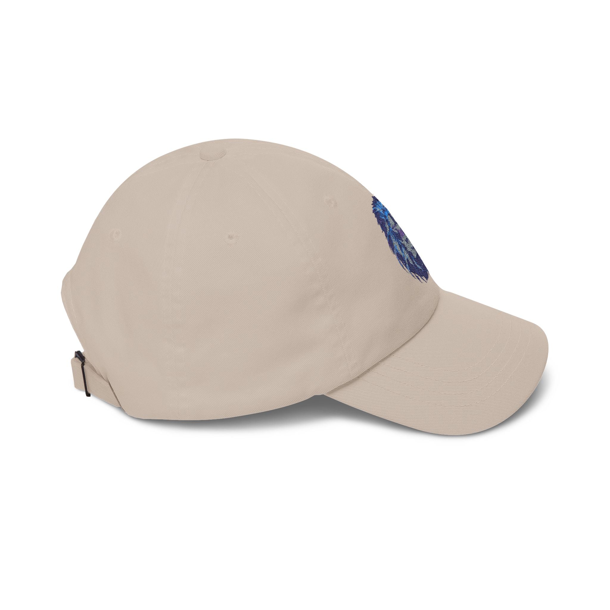Lion Head Dad Cap — Blue Watercolor Embroidered Baseball Hat