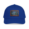 Leather Patch Baseball Cap — "Step Into the Unknown, Illuminate the Past" Forest Adventure Design