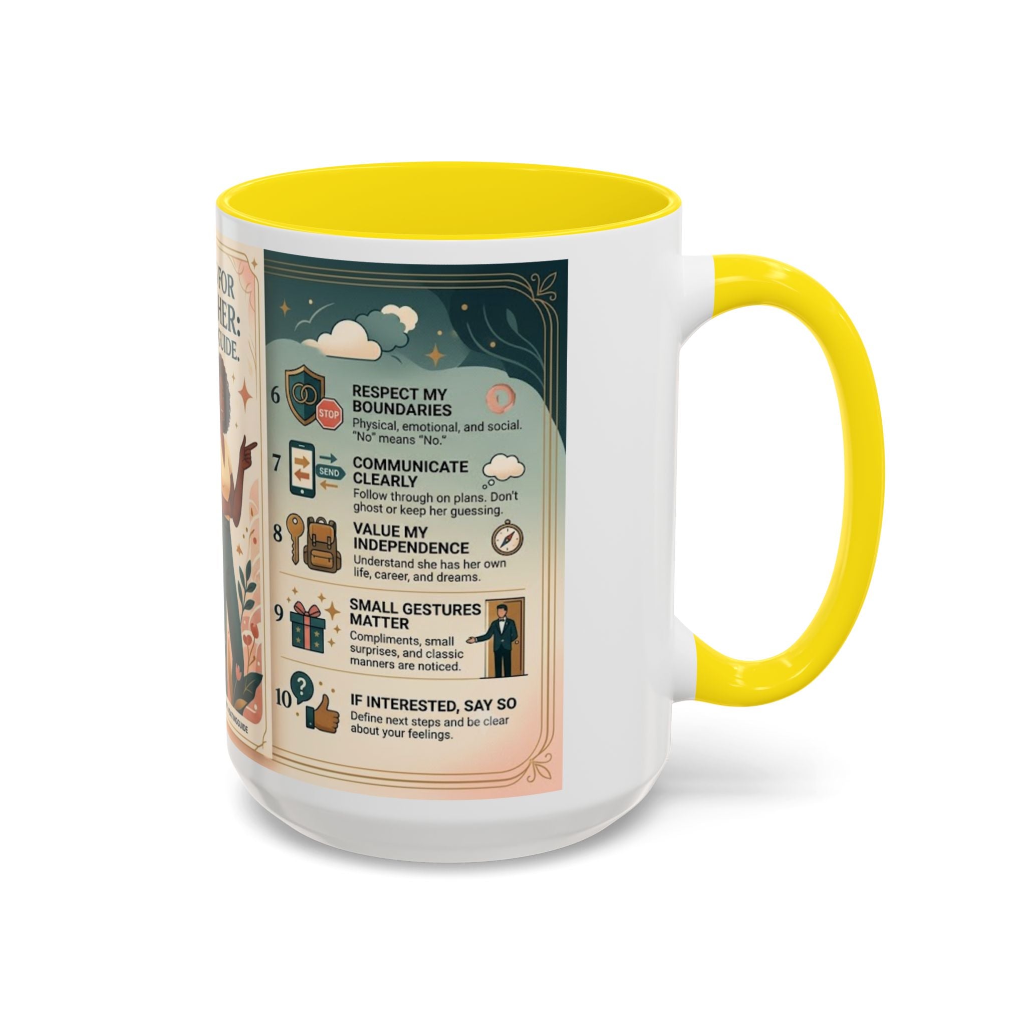 Coffee Mug - “10 Rules for Dating Her: A Modern Guide” Accent Ceramic Mug