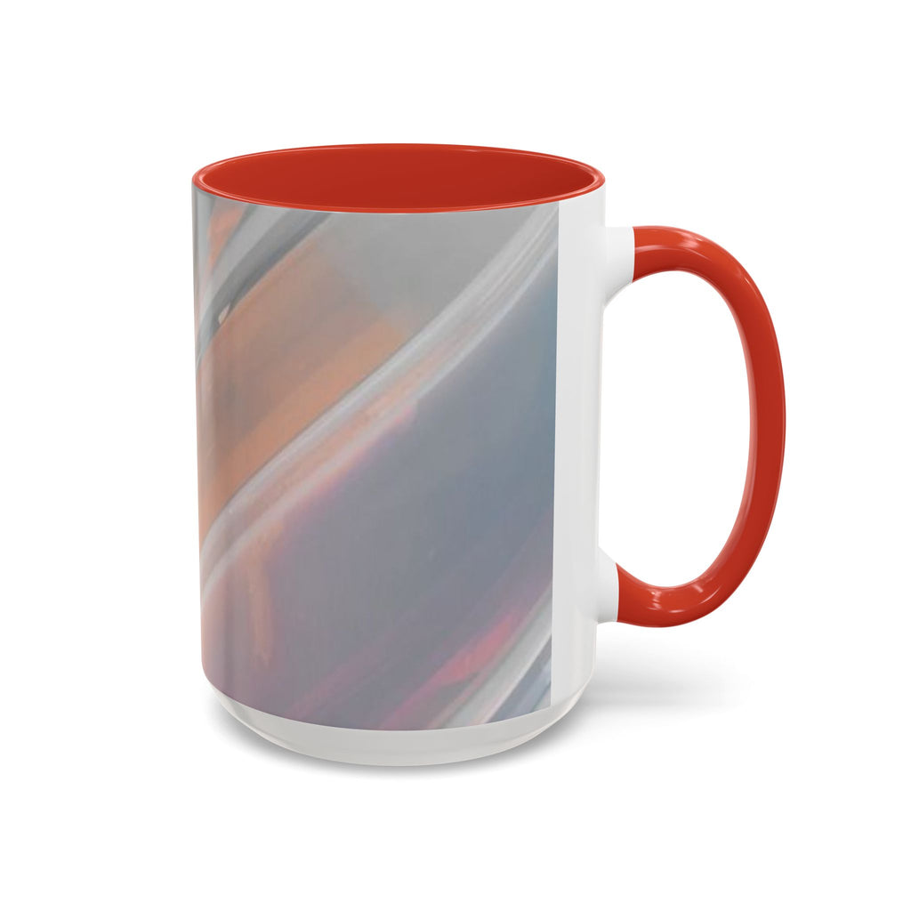 Abstract Peach Swirl Accent Coffee Mug — Modern Aesthetic Ceramic Mug