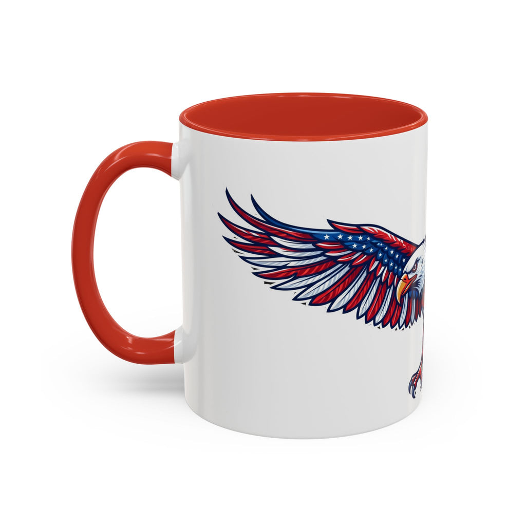 Patriotic Eagle Accent Coffee Mug — Red White & Blue Flying Eagle (11/15oz)