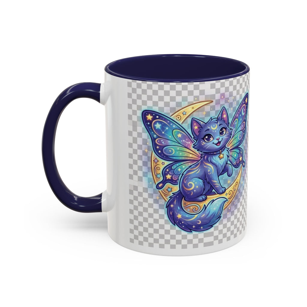 Magic Moon Cat Accent Mug — Cute Fantasy Butterfly Kitty Coffee Cup (11/15oz)