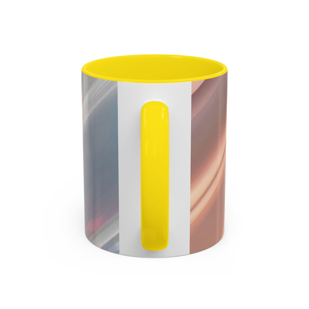 Abstract Peach Swirl Accent Coffee Mug — Modern Aesthetic Ceramic Mug